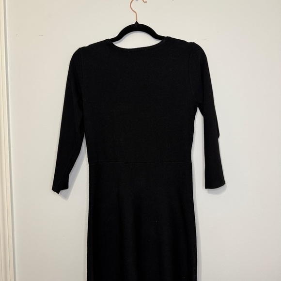 Nanette Lepore Black Knit Fit & Flare Dress | Twist Front | Size Small - Picture 2 of 11